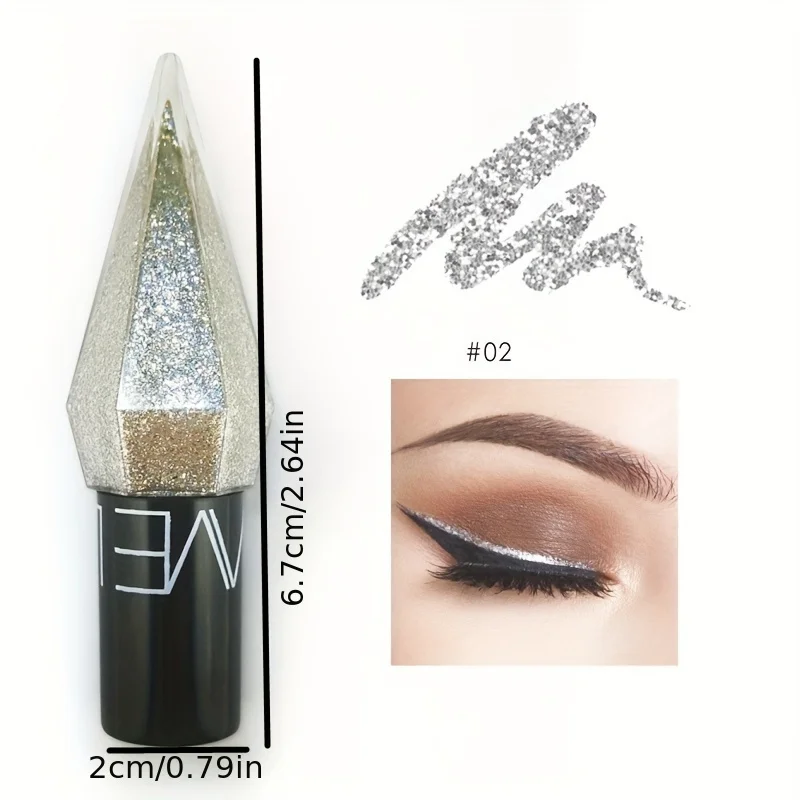 Caneta Eyeliner Brilhante, Eye Shadow Stick, impermeável e portátil, brilhante, disponível em 5 cores