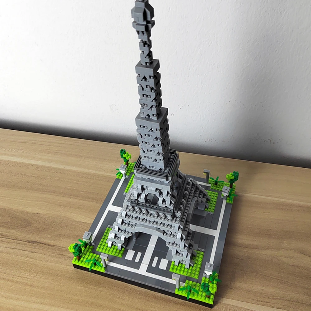 Kit modello Torre Eiffel 3D Dubai City Skyline - Set di costruzione di micro mini mattoni fai-da-te, divertimento per la decorazione dell'home office, souvenir per feste