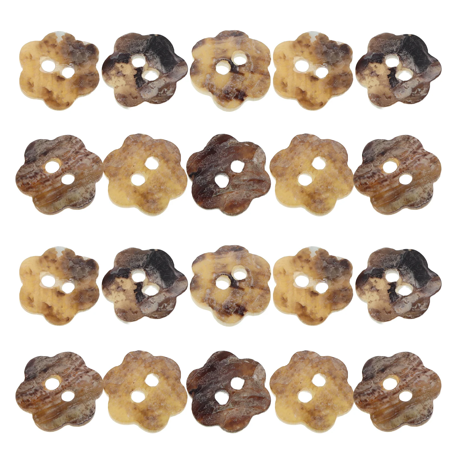 

20pcs Irregular Shell Buttons For Garments 2-Hole Sew-On 0.39" Diy Clothing Decoration Jacket Coat Suits Dress Blouses