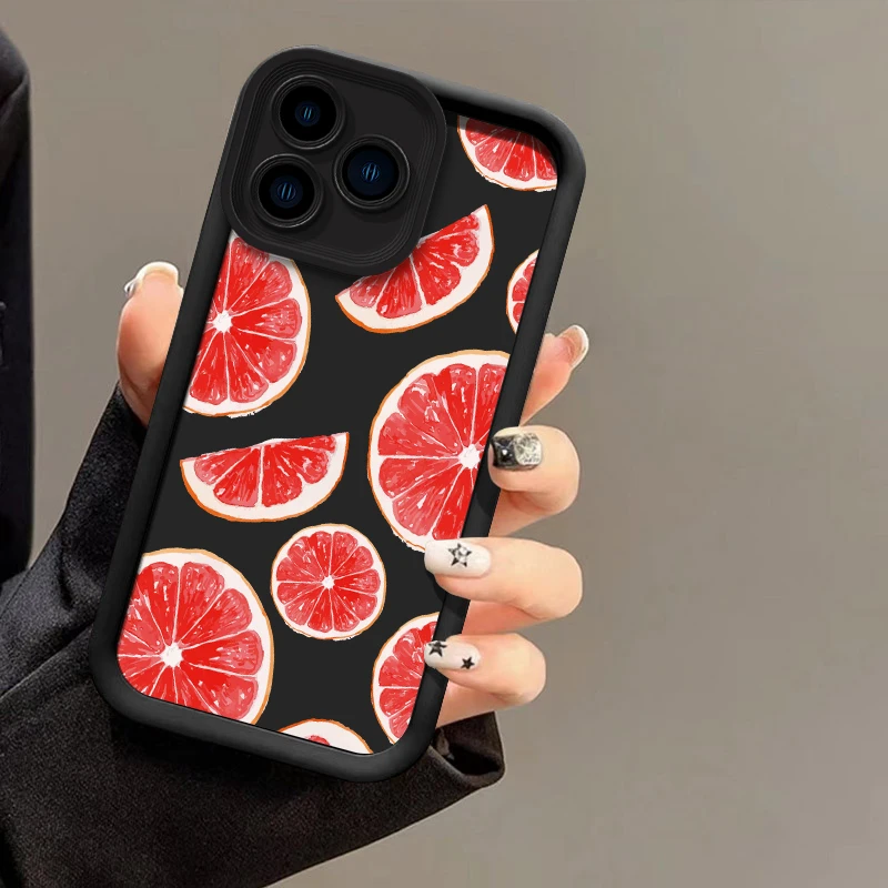 حافظة هاتف ناعمة لهاتف Xiaomi Poco M7 4G M6 Plus M5S M4 C55 C51 C50 C40 C31 M3 Pro M2 C65 C61 غطاء نمط الفاكهة والخوخ والبرتقالي