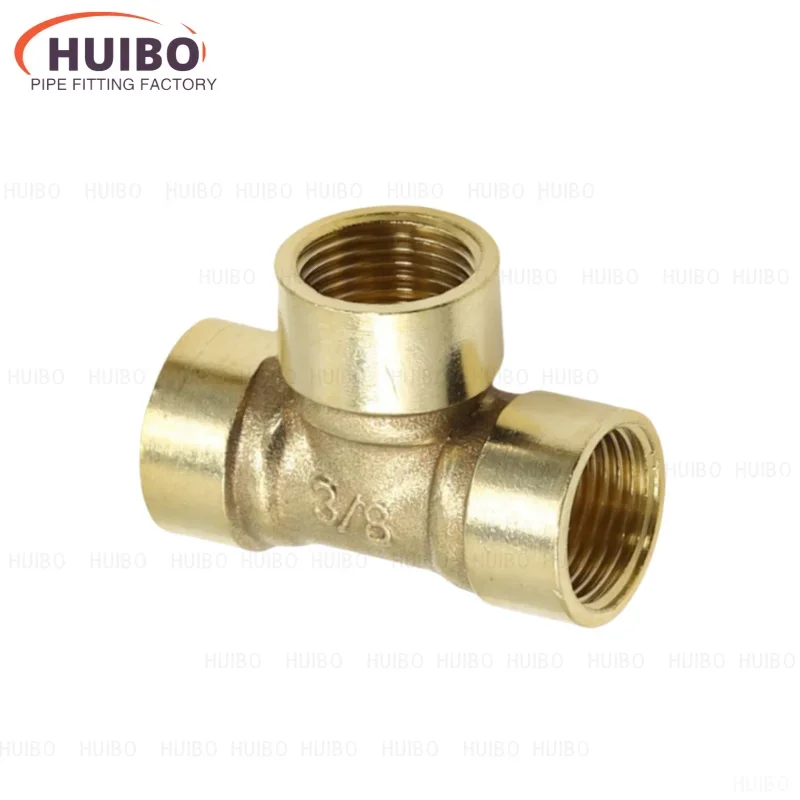 

1Pc Pneumatic Brass Pipe fitting Female Thread conversion connect 1/8" 1/4" 3/8" 1/2" BSP Tee Type copper water oil gas adapter