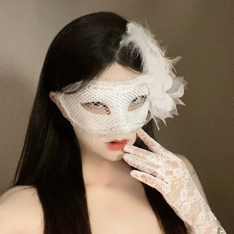 Mulheres de luxo meia máscara com lantejoulas flores pena traje acessórios festas temáticas halloween sexy baile cosplay carnaval preto