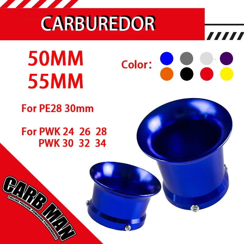 

50mm/55mm For PE28 30 Keihin OKO KOSO PWK 21/24/26/28/30/32/34mm CVK Motorcycle Carburetor Modified Air Filter Wind Cup Horn Cup