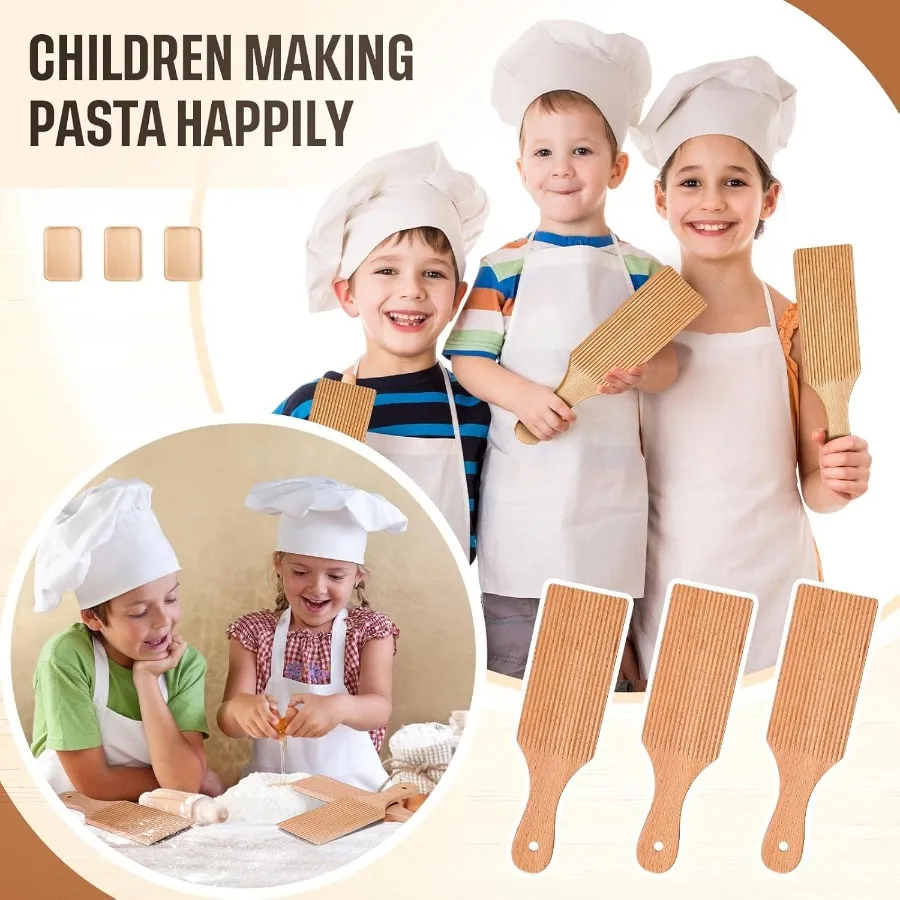 3 Stück Gnocchi-Bretter und Butterpaddel aus Holz zum Ausrollen von Teig, 9,1 x 2,8 Zoll, Gnocchi-Paddel, Nudelherstellungswerkzeuge, Rolle für Zuhause