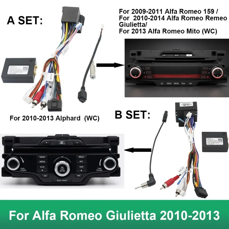 For Alfa Romeo Giulietta 2010-2013 Car Radio Fascia Panel Dashboard Stereo Frame Trim Installation Kit