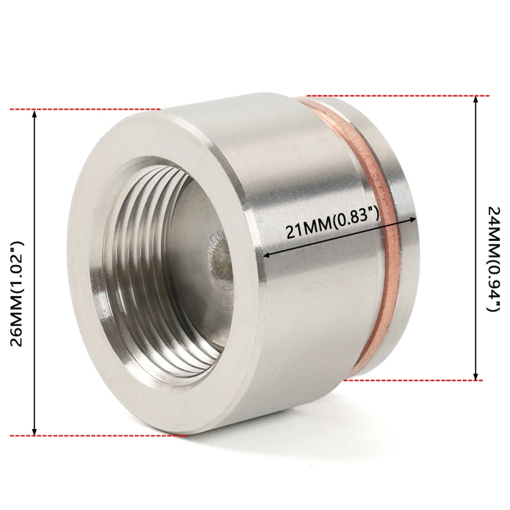 New Stainless Steel O2 Oxygen Sensor M18 x 1.5 Bung Mounting Bungs And Plugs Adapter With Flat Or Notched Style Mounting Nut