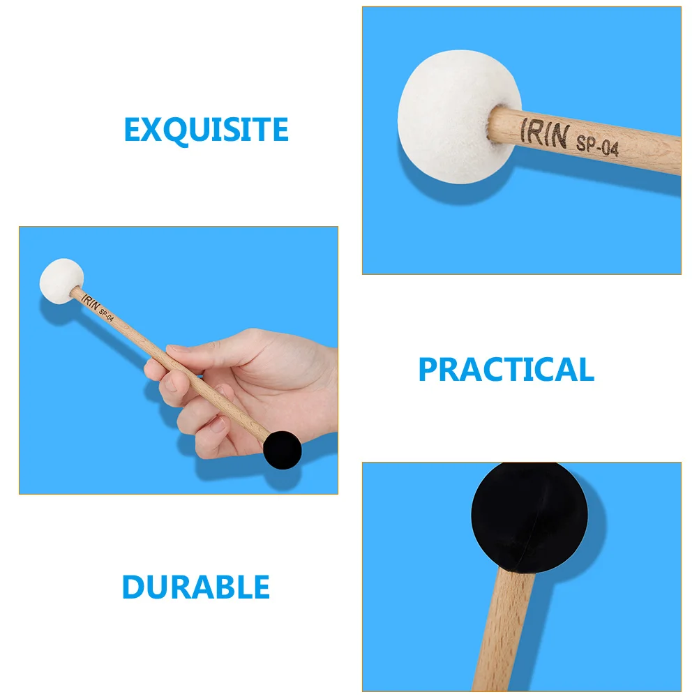 Double-headed Singing Bowl Mallet Drum Accessories Felt Rubber Mallets Stick Wooden Handle Drumsticks