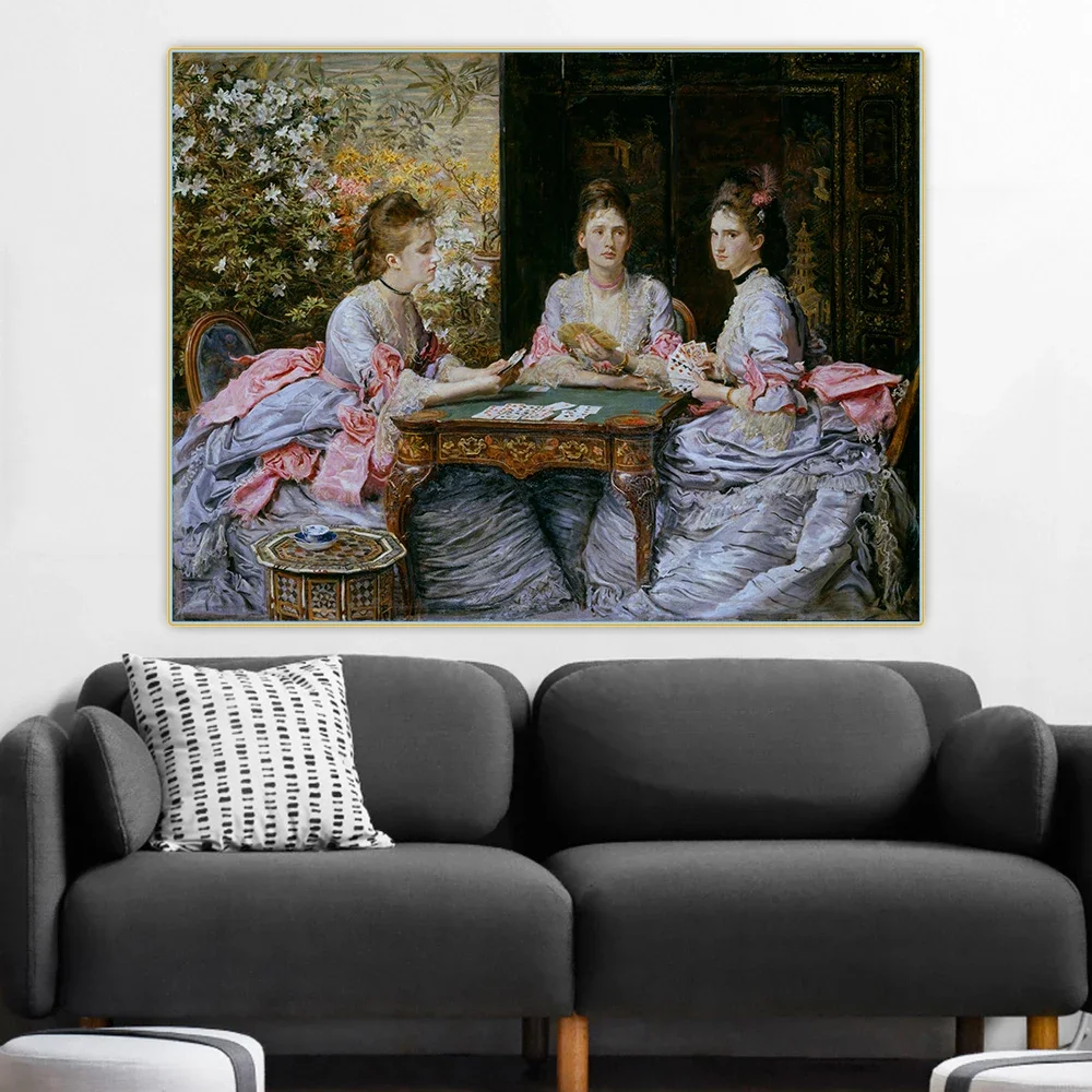 John Everett Millais " Hearts are trumps, 1872 " Canvas Oil Painting Artwork Poster Picture Wall Hanging Decor Home Decoration