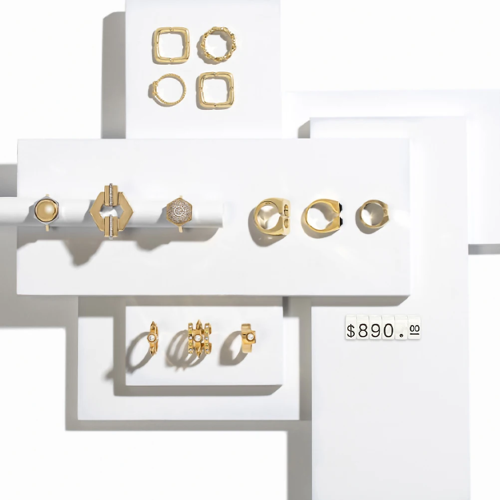 

15 Metal Tags for Jewelry Display Black Gold Jewelry Tag Numbers Retail Counter Cube Labels Folder ganizer