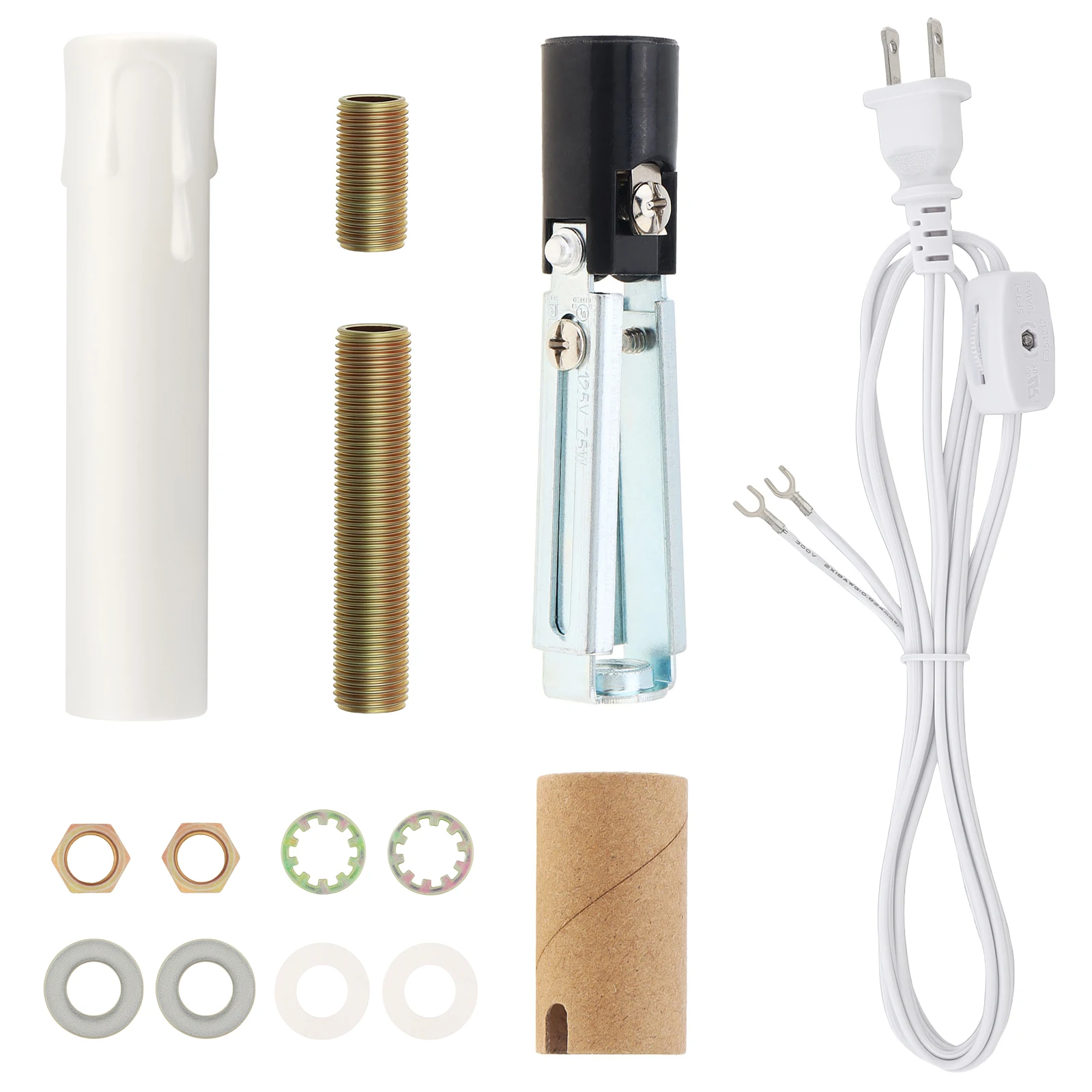 E12 Candelabra Light Repair Socket Kit Candelabra Base Socket Wiring Set Night Light Rewire Kit, E12 Candelabra Light Kit
