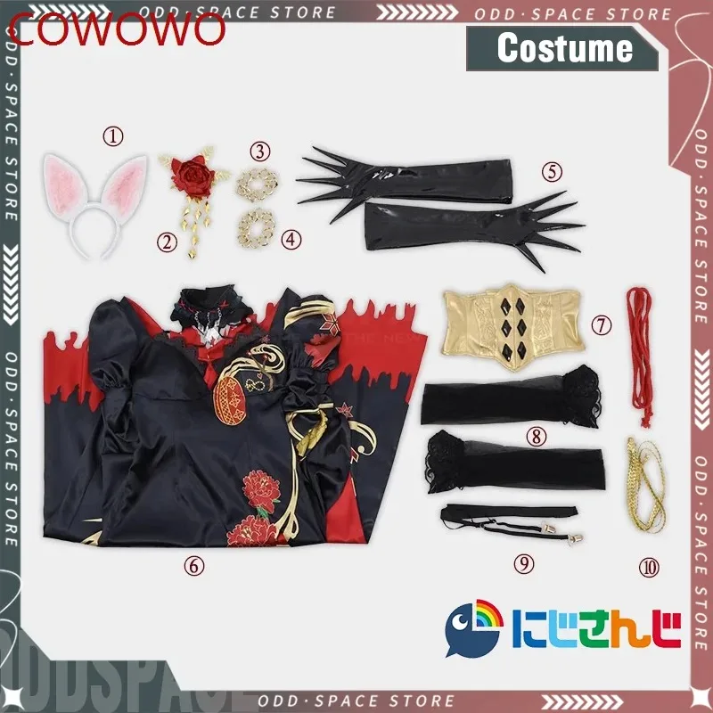THREAD Nina Kosaka Cosplay Costume Anime Nijisanji Vtuber Nina Kosaka Cosplay Team Ethyria Sexy Kimono Halloween gifts view 6