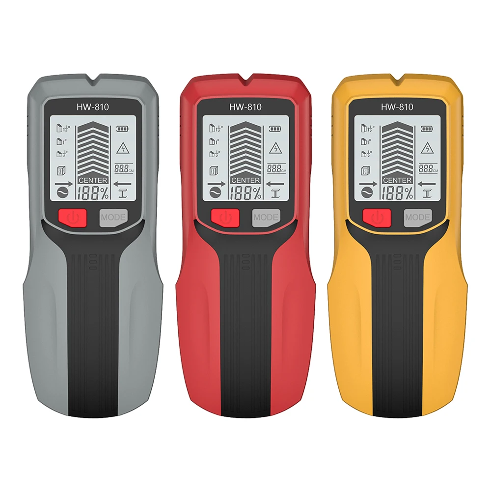 

HW-810 6 in 1 Stud Finder Wood Studs Metal Detecion Detection of live cable Metal Measurement Finder Wall Detector Scanner