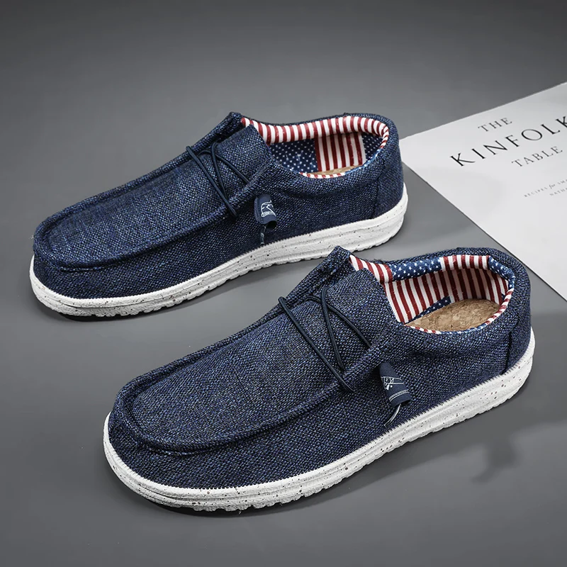 Mannen Schoenen Casual Canvas Loafers Schoenen Licht Ademend Flats Vrije tijd Mannelijke Gevulkaniseerde Schoenen Wandelschoenen Sneakers Plus Maat 39-46