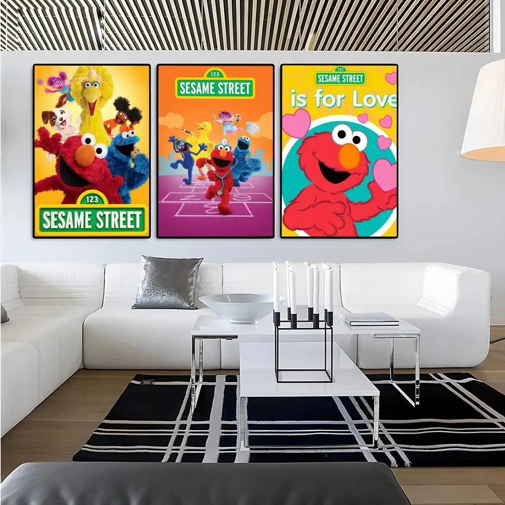S-Sesame Street Poster Poster Wall Art Canvas Print Home Deco Aesthetic Anime Vintage Minimalist Nordic Bedroom Living Room