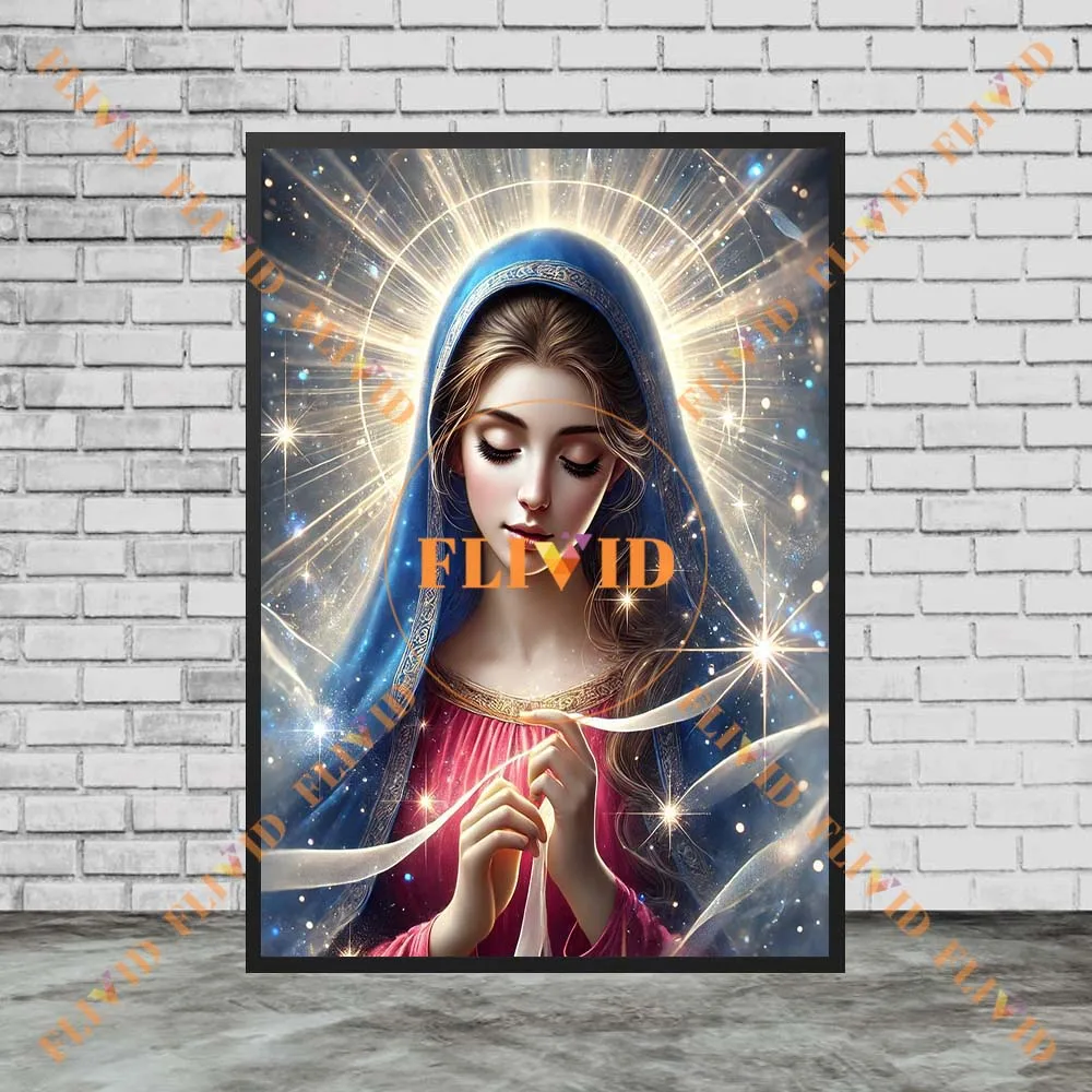 الدين مريم العذراء المسيحية يسوع ملصق جدار صور لغرفة الكنيسة ديكور جدار الفن قماش اللوحة غير المؤطرة