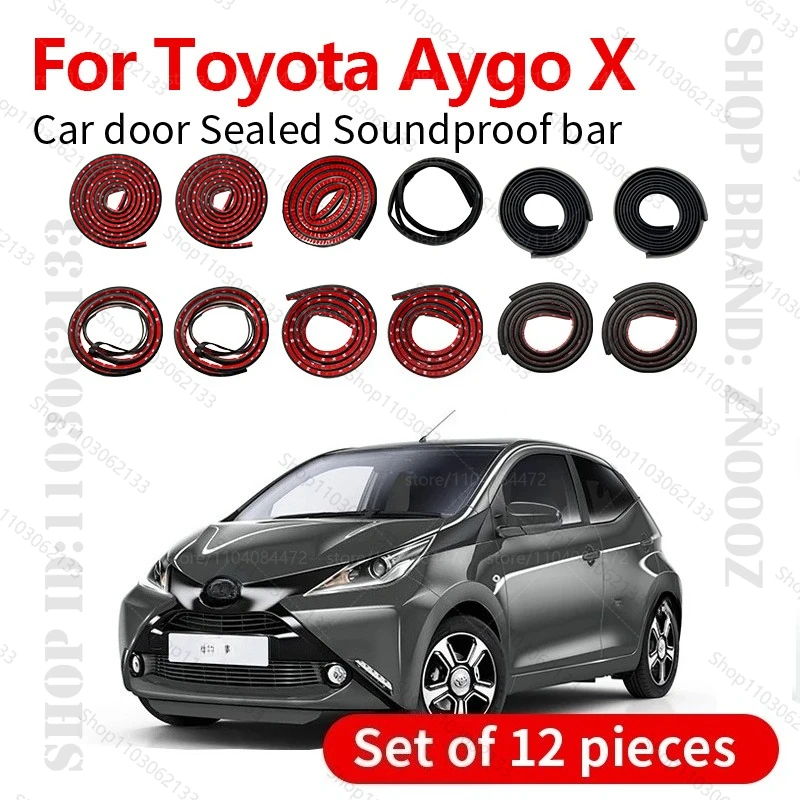 

Для Toyota Aygo X 2022-2025 гг., уплотнительная лента для двери автомобиля, резиновая двухслойная уплотнительная лента, звукоизоляционная пылезащитная уплотнительная лента, набор из 12 шт.