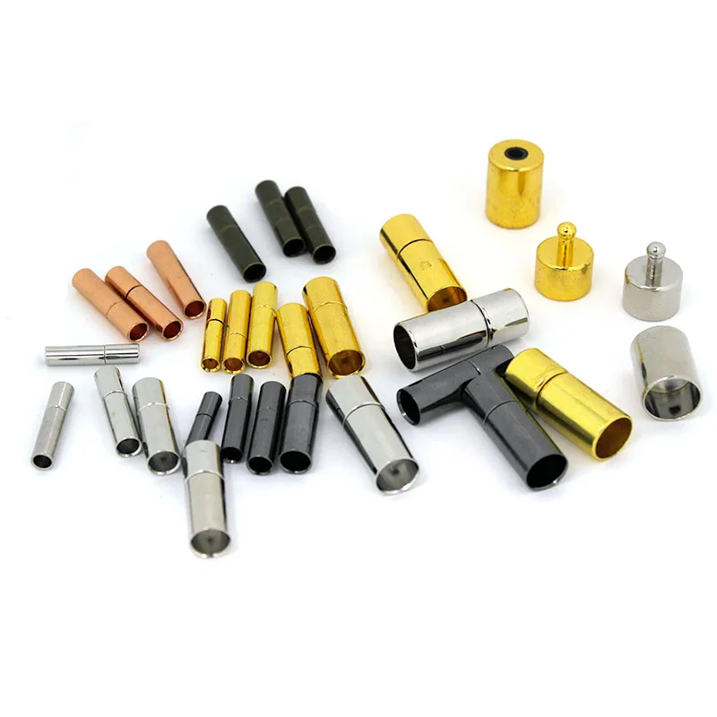 10Pcs Copper Strong Bayonet Clasps Cord End Caps Clasps Buckle Connectors For Jewelry Making DIY Bracelet Necklace Accessories