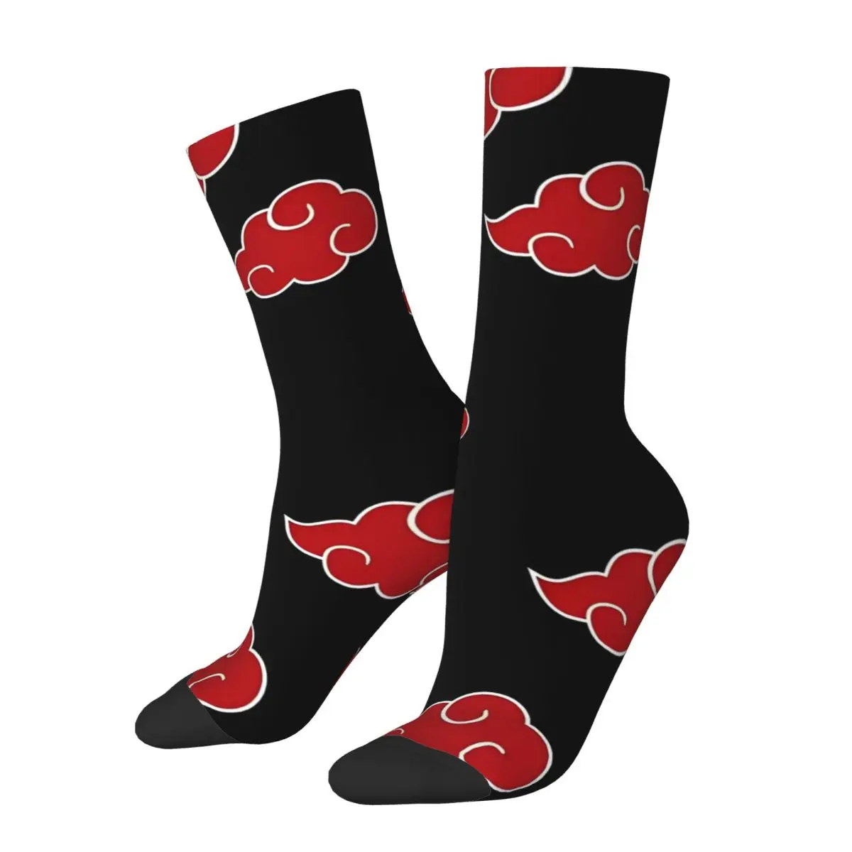 Black And Red Cloud Socks Men Women Polyester Casual Crimson Red Cloud Mom Socks Novelty Spring Summer Autumn Winter Middle