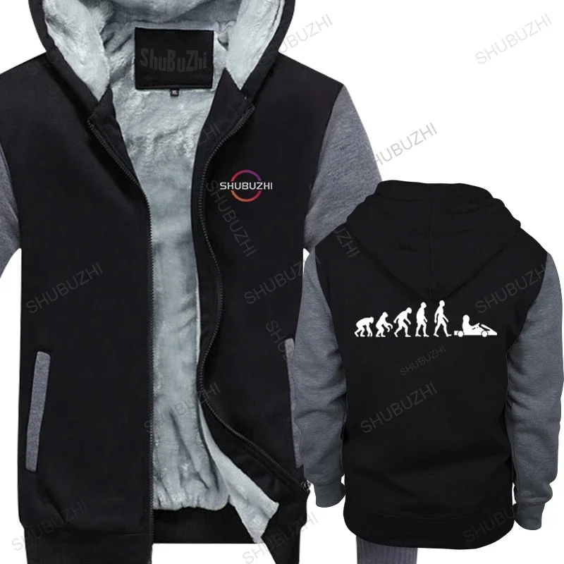 Men warm jacket fashion brand hoody black new Evolution Of Man Go Karting cotton High Quality man thick hoodies drop shipping