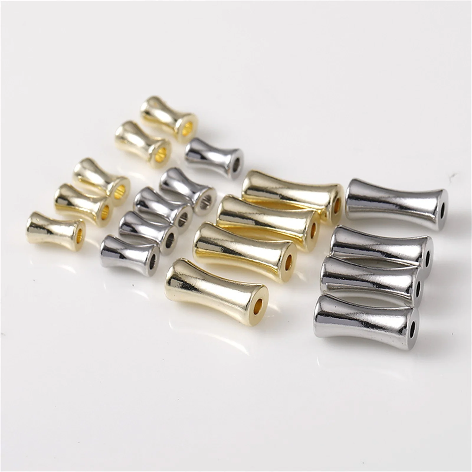 10/20Pcs Brass Beads For DIY Jewelry Making Bamboo-shaped Loose Spacer Handmade Bracelet Necklace Accessories Findings