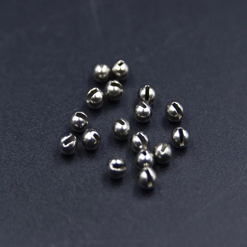 20pcs Slotted Tungsten Beads Fly Tying Materials Shiny&smooth Nymph Head Ball Sink Quickly Fly Fishing Beads 2.0/2.5/3.0/3.5/4.0