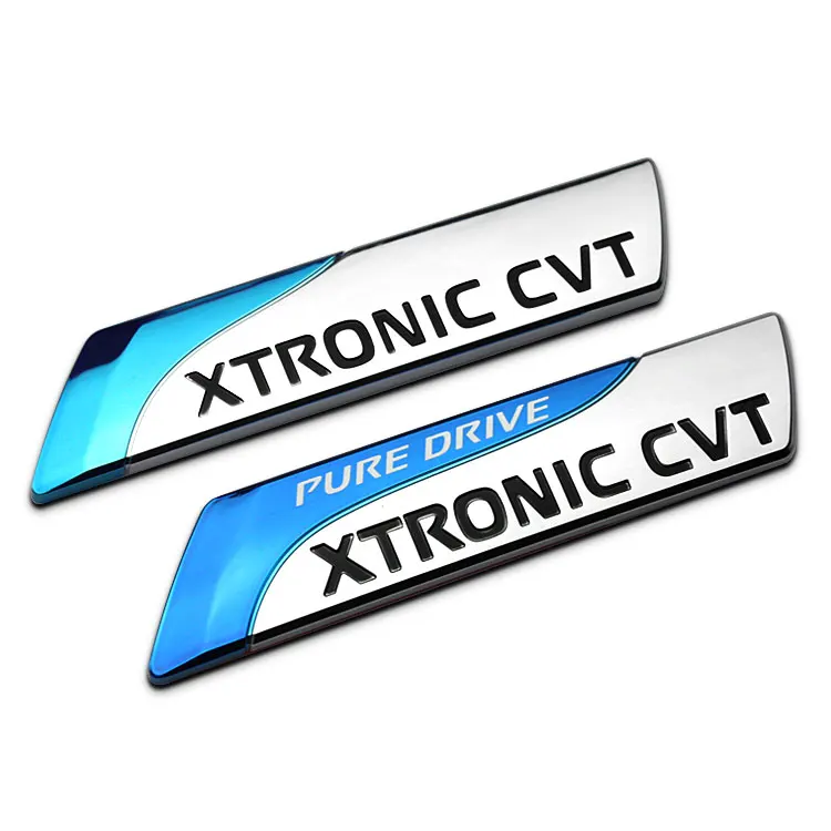 1 PCS 3D Pure Drive XTRONIC CVT Refitting Emblem Badge Blue Silver Tail car Stickers for Tenna Tiida Sunny Car Styling