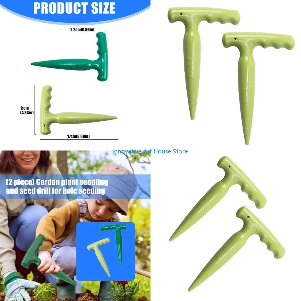 E1PC Long Handle Manual Seeding Planter Plastic Dibber for Effortless Gardening and Reduced Fatigue
