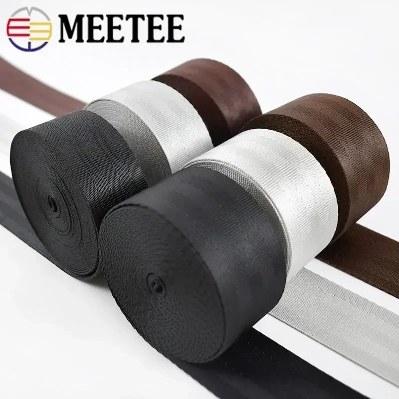 10Meters 20-50mm Nylon Webbing Tape Black Coffee Gray for Car Safety Seat Pet Belt DIY Backpack Strap Sewing Binding Accessories