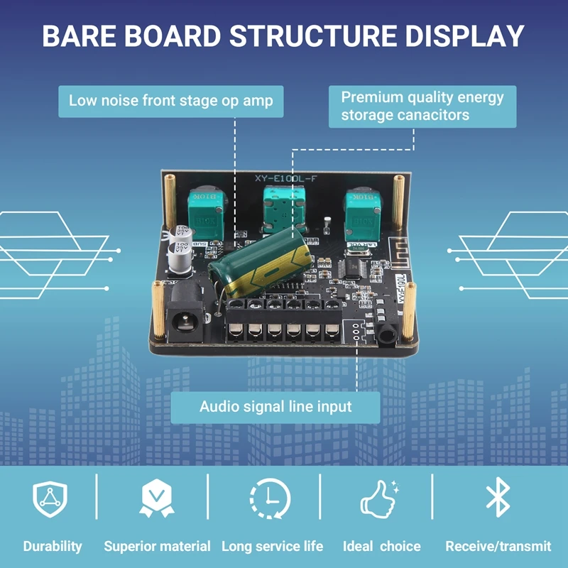 【Superdeals】XY-E100L 2.1 Channel For Bluetooth Audio Amplifier Module 50Wx2+100W High And Low Tone Subwoofer Amplifier Board Spe