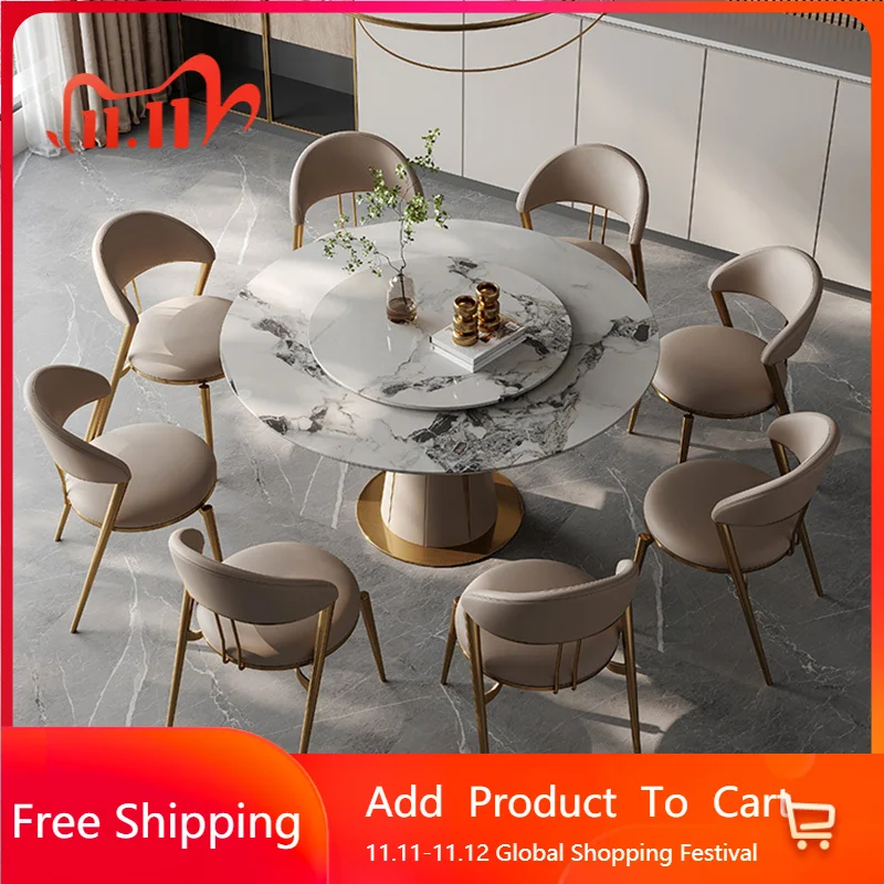 

Индивидуальный роскошный обеденный стол, скандинавский стол, водонепроницаемый круглый обеденный стол, кухонный стол на 6 человек, Mesa De Comedor, постмодернистская мебель