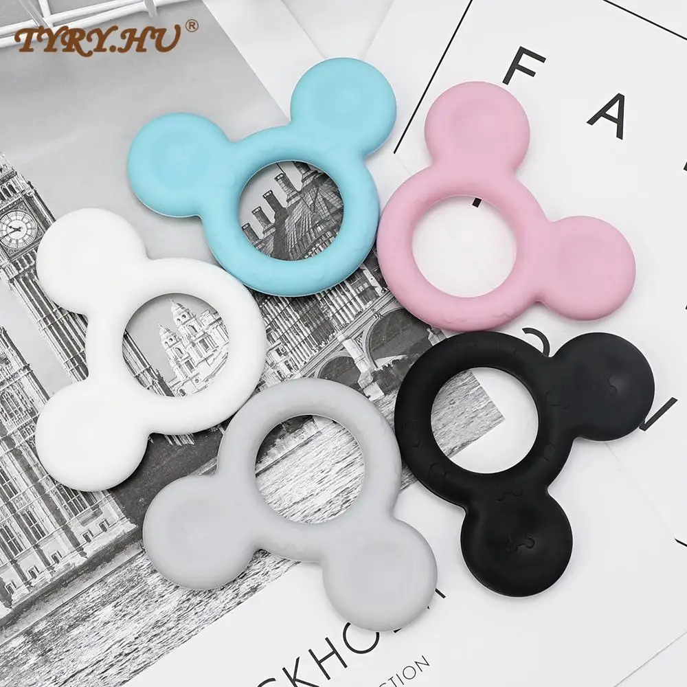 TYRY.HU 1PC Cartoon Mickey Baby Silicone Teether Teething Animal Rodent DIY Baby Teething Necklace Toy Food Grade Silicone Toys