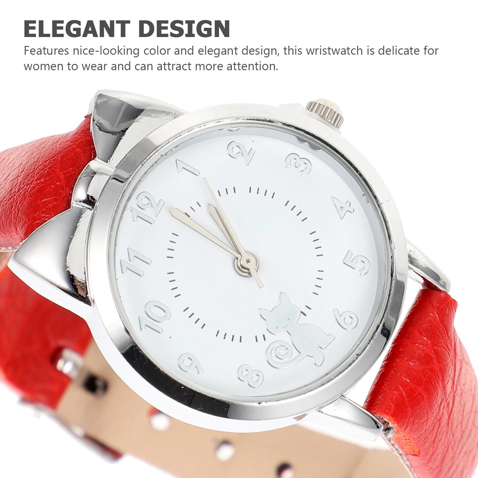 Elegant Cat Illustration Watch for Ladies Minimalist Thin Case High Quality Movement Reliable Daily Wear Female Timekeeping