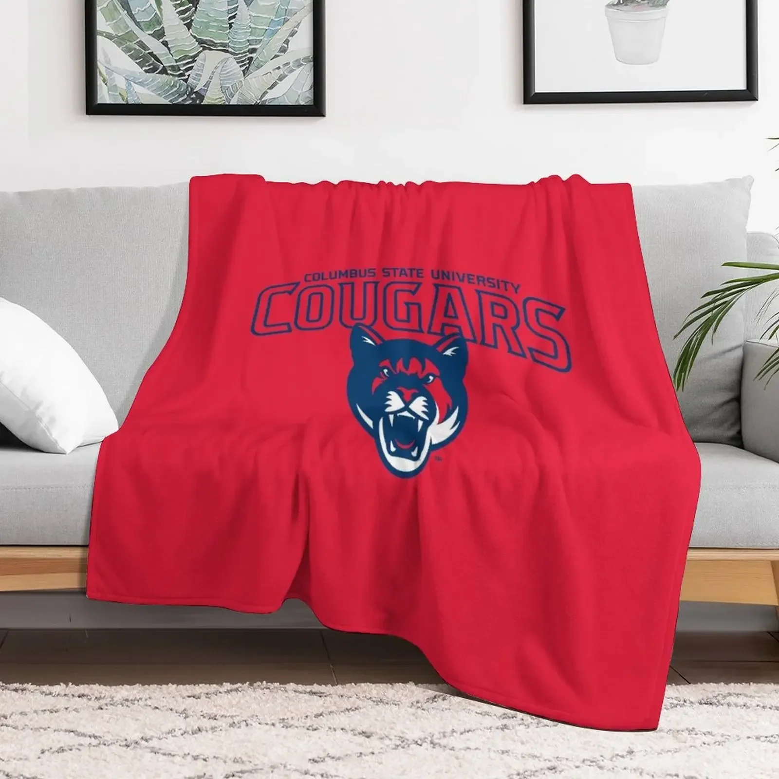 new Columbus State-Cougars Throw Blanket Bed Moving Blankets