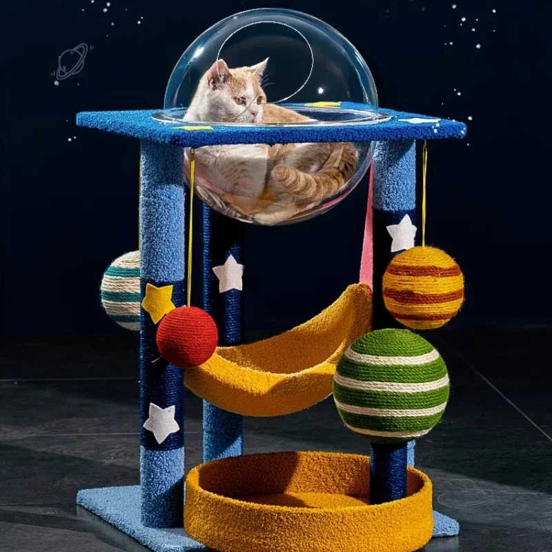 

Cat climbing frame, tree integrated space module, vertical scratching board, grinding claw toy, at supplies
