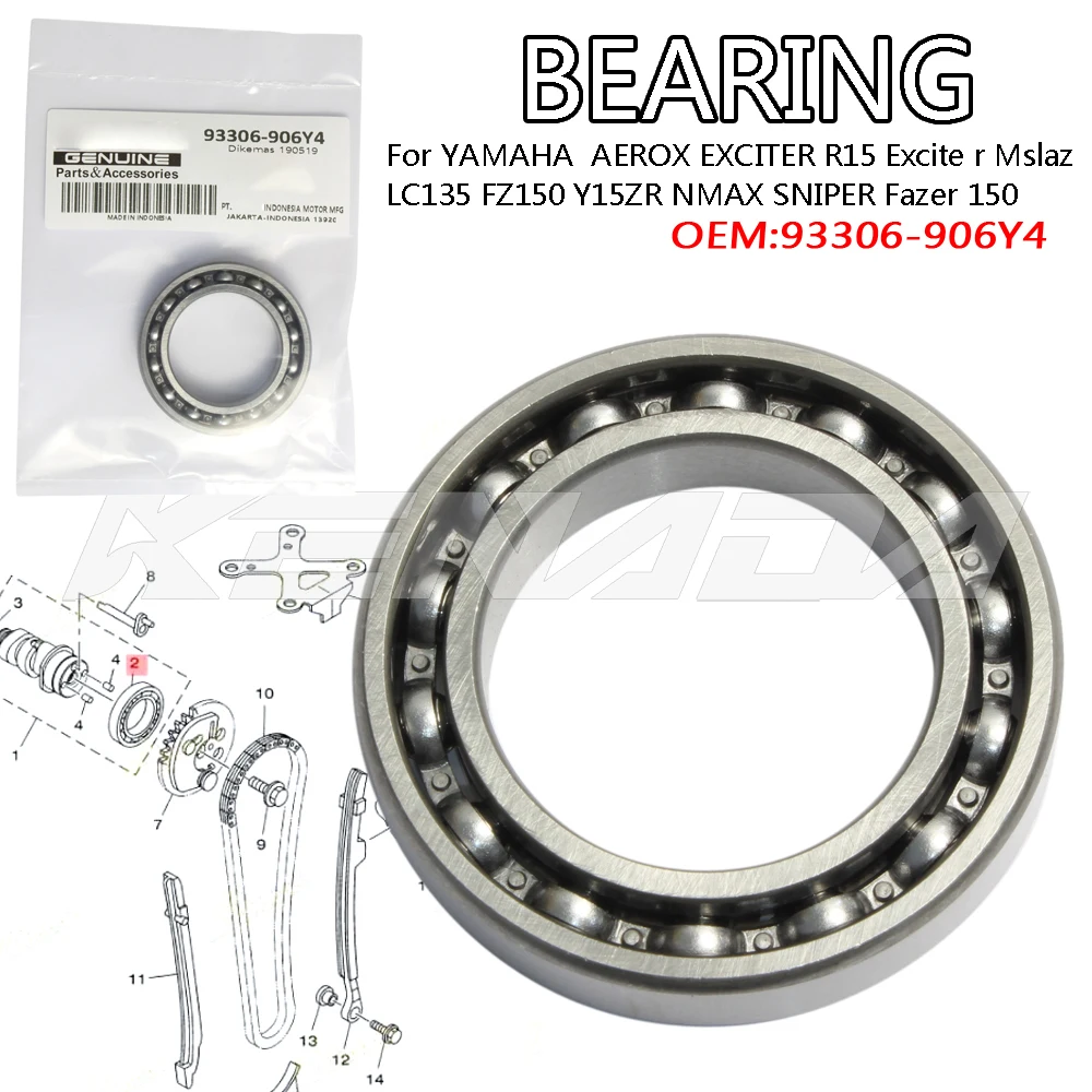 CAM SHAFT BEARING For YAMAHA AEROX EXCITER R15 Excite r Mslaz LC135 FZ150 Y15ZR NMAX SNIPER Fazer 150 Crosser 150 YBR 125 YS 150