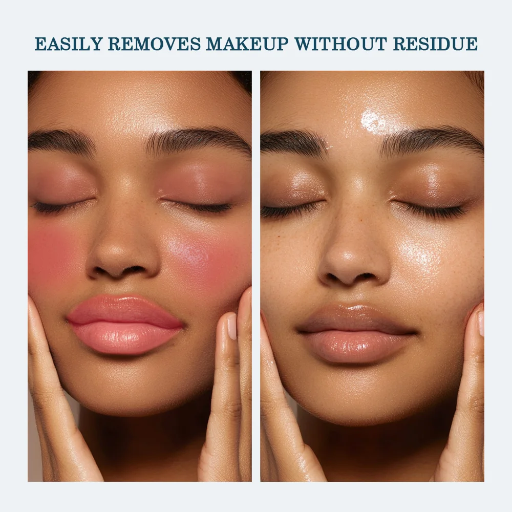 Bálsamo de limpeza de colágeno com sabor de rosa, creme nutritivo, removedor de maquiagem, hidratante suave, não irritante, bálsamo de limpeza não gorduroso