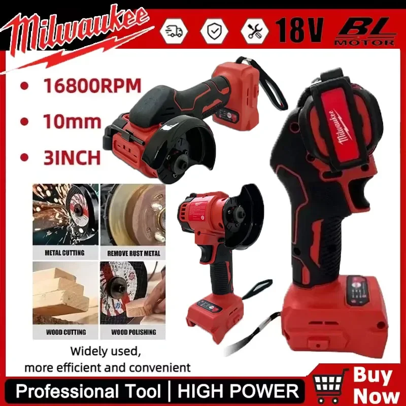 

Milwaukee 18 В аккумуляторная угловая шлифовальная машина 3-дюймовая полировальная машина Мини-алмазная резка шлифовальные инструменты для отключения