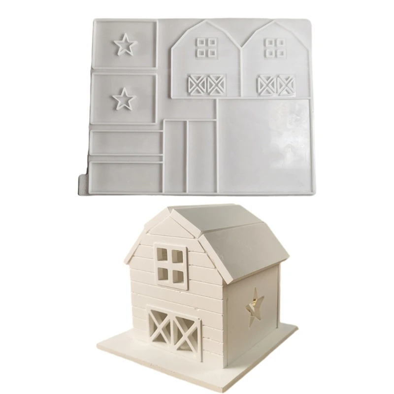 

3D Silicone Moulds Mini House Mould Sturdy House Insert Ornament Silicone Mold For Crafting Unique Holiday Houses Dropship