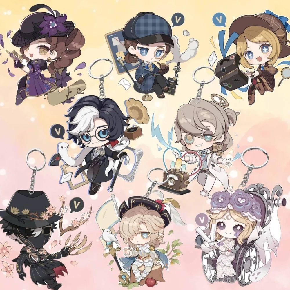 Identity V Acrylic Keychain Q Version Character Figure Keyring Game Peripheral Bag Pendant Cosplay Gift for Game Fans Collection