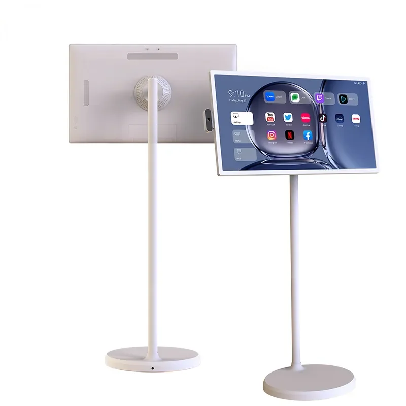 32 inch 3840*2160 Pixel 4K Smart Touch Screen TV, 8G+128G Andriod 14 Tablet, Wheeled Stand TV with Battery Power, Controller