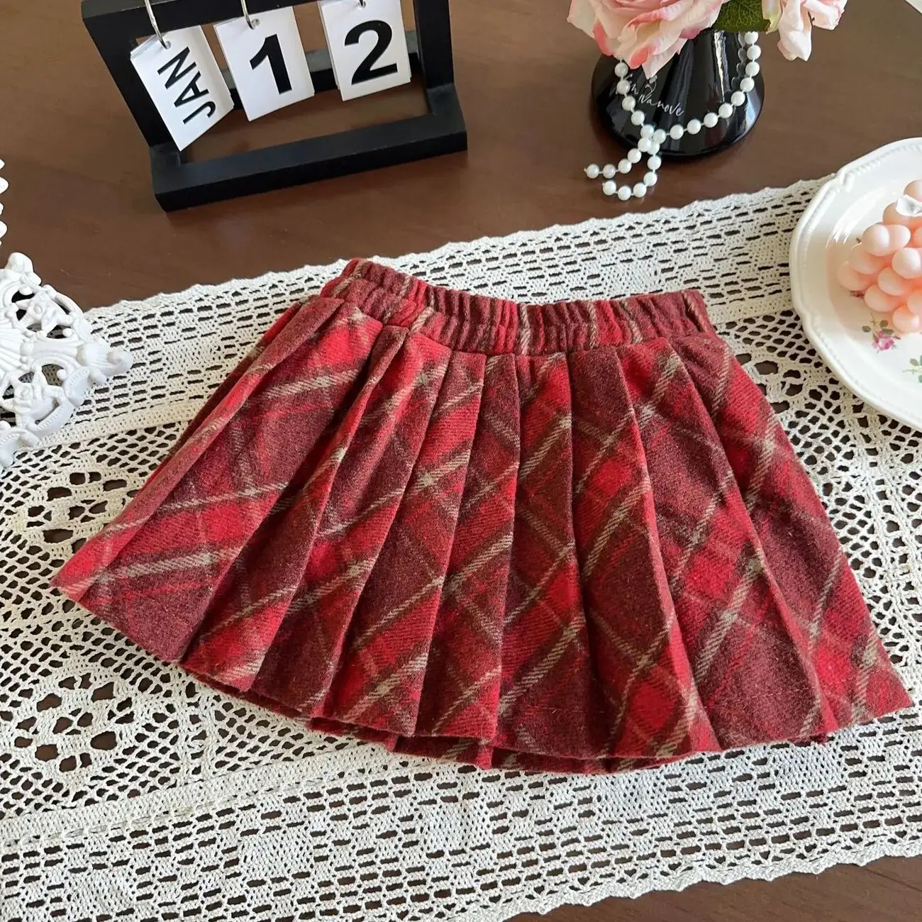 

Girls' college style pleated skirt spring and autumn new fashion versatile children's half skirt