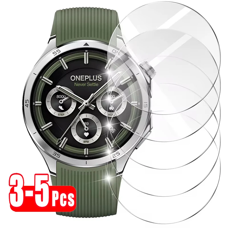 3-5 قطعة واقي للشاشة لساعة OnePlus Watch 3 من الزجاج المقسى المضاد للخدش طبقة زجاجية ملحقات حماية فائقة الدقة