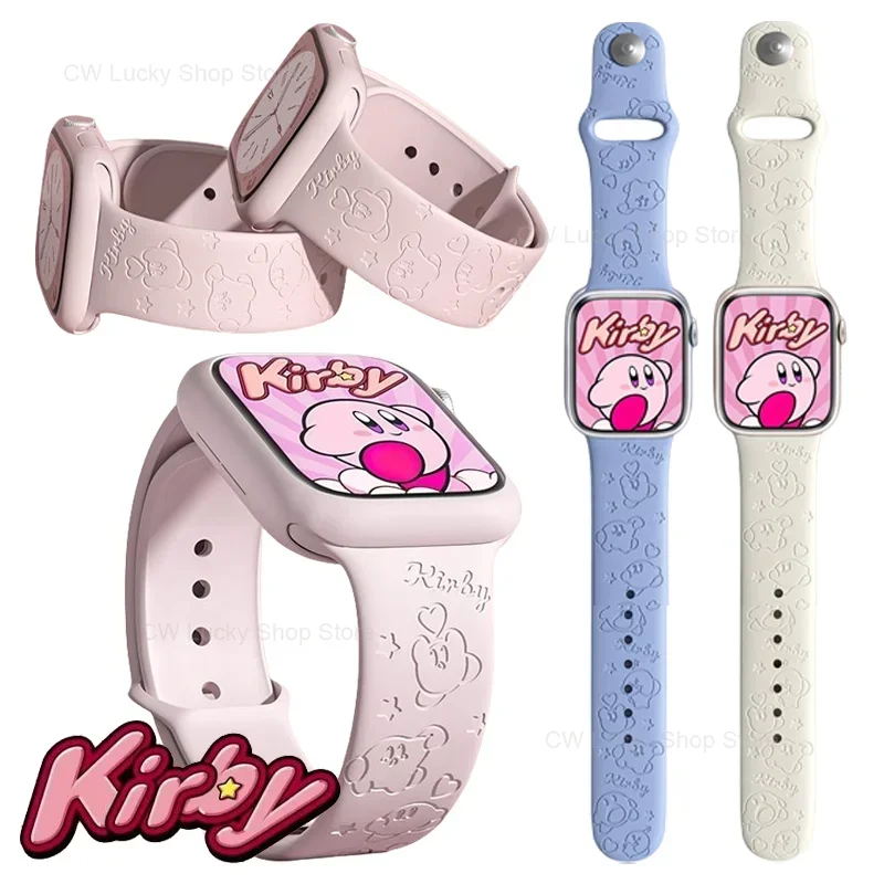 Kirby Anime Strap for Apple Watch Band 44mm 40mm 45mm 41mm 49mm 42mm 38mm 44mm Silicone Bracelet IWatch 7 Se 3 4 5 6 8 Ultra