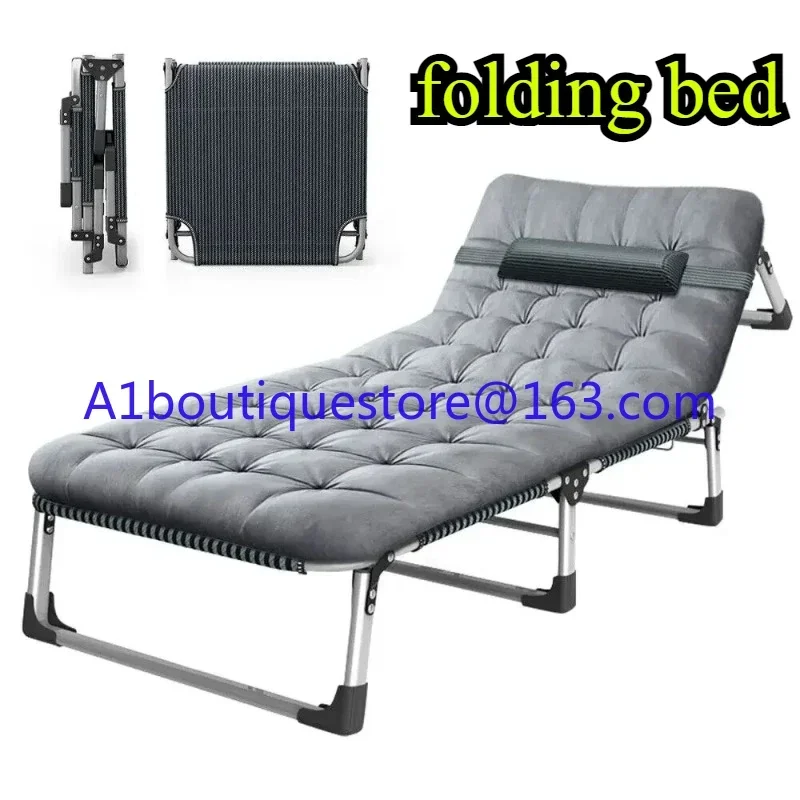 Camping Outdoor Folding Bed with Mattress 400 lb Heavy Duty Rugged Portable Stainless Steel Leg