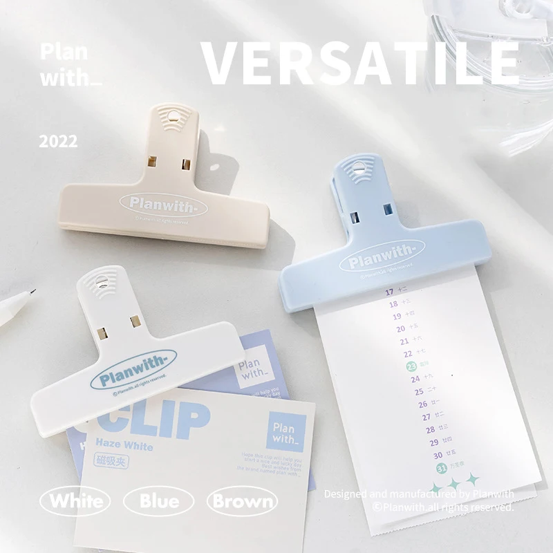 

RosyPosy Cream File Ticket Clip Cute Hand Account Storage Magnetic Absorber Long Tail Clip Office Accessories Cute Paper Clips