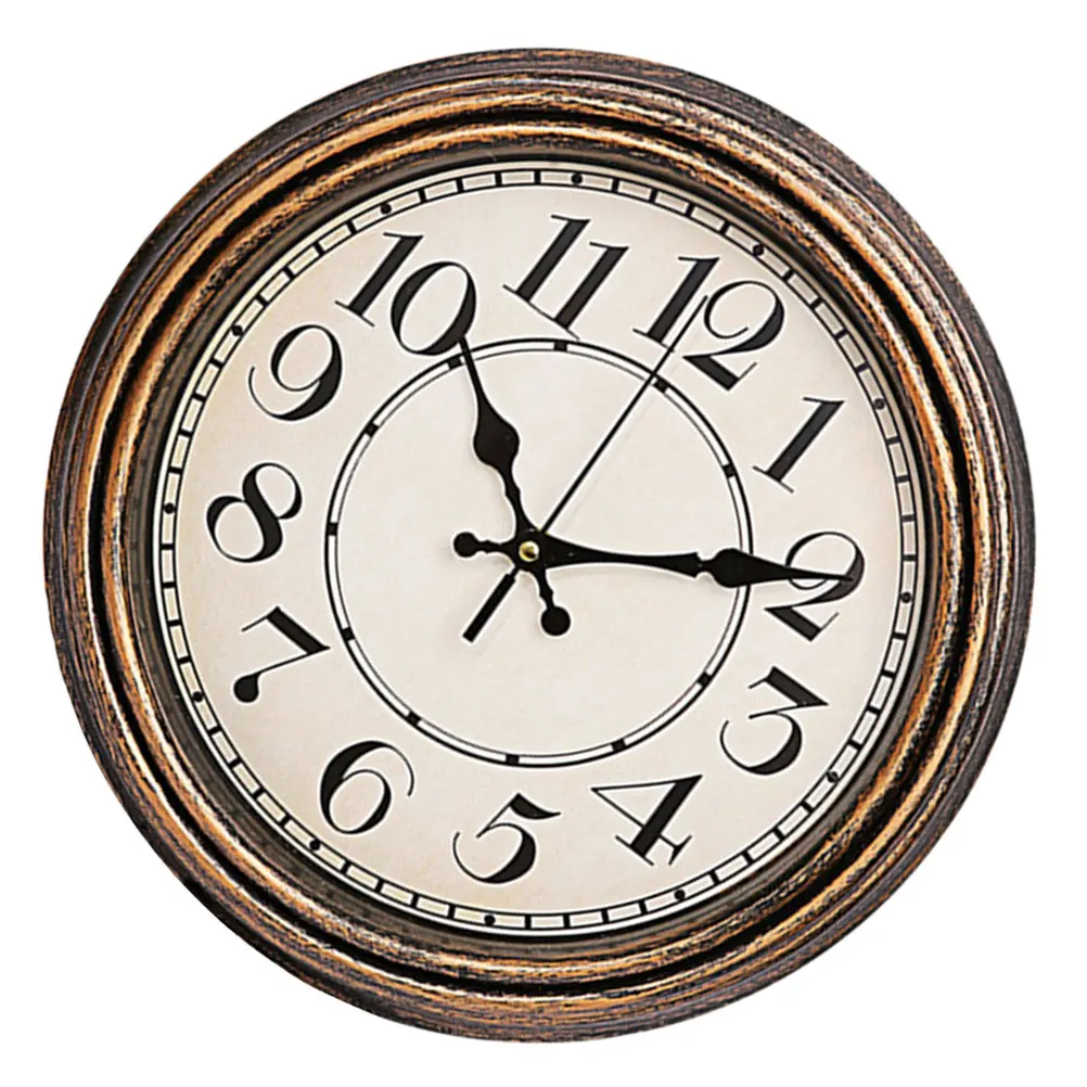 

Retro Brush Gold Silent Wall Clock for Home Decor Living Room Bedroom Office Mute Quartz Clock Decorative Retro Style Non