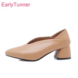 Autumn Brand New Elegant Apricot Black Women Nude Pumps 2 Inch Heels Lady Shoes EB192 Plus Big Small Size 3 10 30 43 48