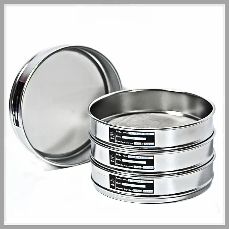 20cm Standard Laboratory Test Sieve 304 Stainless Steel Filter Mesh Chromed Frame Particle Analysis Sieve 12-200 Mesh Optional