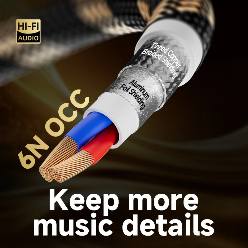 TODN 1 Para Kabli XLR 6N OCC Męski na Żeński 3-Pinowy Wtyk Zbalansowany Kabel Audio XLR do XLR Do Miksera Mikrofonowego — zdjęcie produktu 2