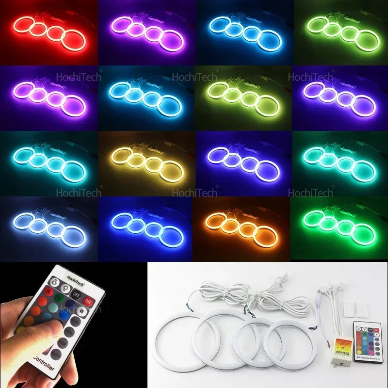 For Volkswagen VW Golf MK4 R32 GTi VR6 CABRIO A4 1998-2004 High Quality 16-Color RGB Cotton LED Angel Eye Rings Daytime Light view 6